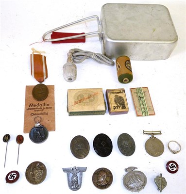 Lot 106 - A Small Collection of German Third Reich Militaria, including a Winter Campaign in Russia medal...