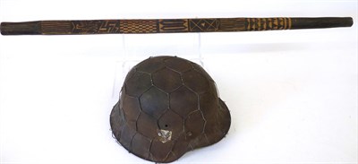 Lot 108 - A German Third Reich M42 Helmet Shell, with aluminium liner band, later SS runes decal and...