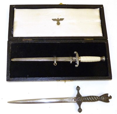 Lot 114 - Two German Paperknife Daggers, one modelled as an Army officer's dagger with plated hilt,...