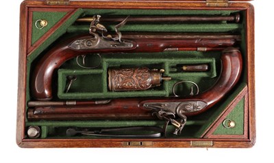 Lot 142 - A Good Pair of 18th Century Flintlock Duelling Pistols by Wogdon & Barton, London, 28 bore,...