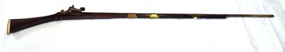 Lot 148 - A 19th Century Turkish Miquelet Long Gun, the 137cm octagonal steel barrel with three brass...