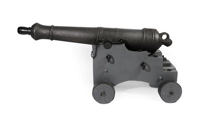 Lot 151 - A 1795 Cast Iron One Pounder Cannon, the ringed barrel measuring 79cm from muzzle to touch...