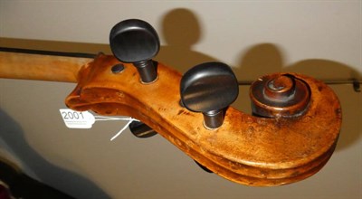 Lot 2001 - Baroque Viola 16 1/4'' two piece back, ebony pegs with ebony inlay on fingerboard and...