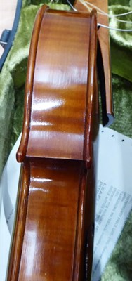 Lot 2002 - Baroque Violin 14'' two piece back, ebony pegs, ebony inlay to fingerboard and tailpiece,...