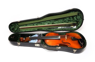 Lot 2005 - Viola 15 1/2'' two piece back, ebony pegs and fingerboard, labelled 'Handarbeit Aus...
