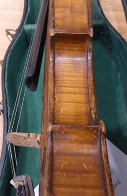 Lot 2019 - Violin 14'' two piece back, carved animal head scroll, labelled 'Fatto Dame Zosimo Bergonzi...