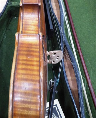 Lot 2020 - Violin 14'' two piece back, ebony fingerboard, labelled 'Jacobus Stainer In Absam Prope...