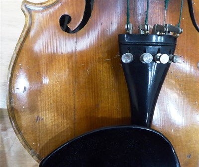 Lot 2022 - Violin 14'' two piece back, ebony fingerboard, with maker's label 'Nicolaus Amatus'