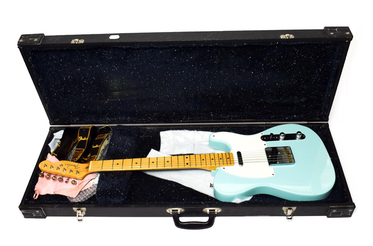 Lot 2042 - Electric Guitar Fender Telecaster, turquoise body, white scratchplate, three position selector...