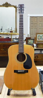 Lot 2048 - A Guitar spruce top, mahogany back and sides, decorative black and white banding to top Model...
