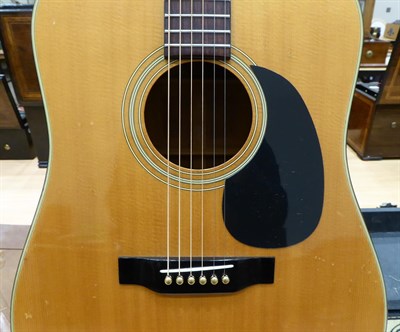 Lot 2048 - A Guitar spruce top, mahogany back and sides, decorative black and white banding to top Model...
