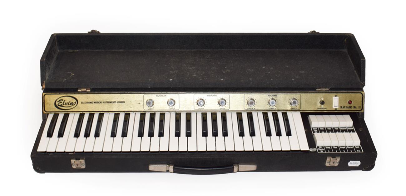 Lot 2049 - Mayfair Mk II Keyboard By Elvins Electronic Musical Instruments London 3 volume controls, 2 vibrato