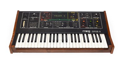 Lot 2051 - MOOG Opus 3 Model 339BX no.2708X Sythesizer, labelled 'Moog Music Inc 2500 Walden Ave, Buffalo...