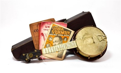 Lot 2058 - Banjolele 8'' head, with maker's badge John Grey & Sons, London, also with headstock decal...