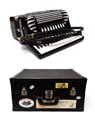 Lot 2064 - Excelsior Accordion stamped 'MOD.304 B Made in Italy' and '123 18',96 bass buttons 37 piano...