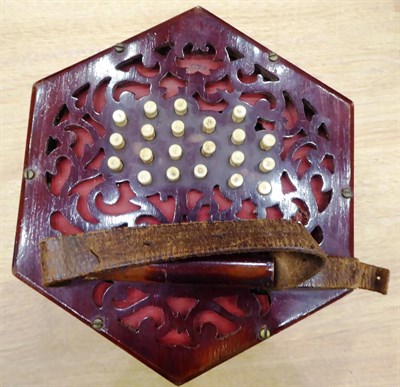 Lot 2067 - Concertina By Lachenal & Co. London no.673, uneven number of buttons (one side 25 the other 21)...