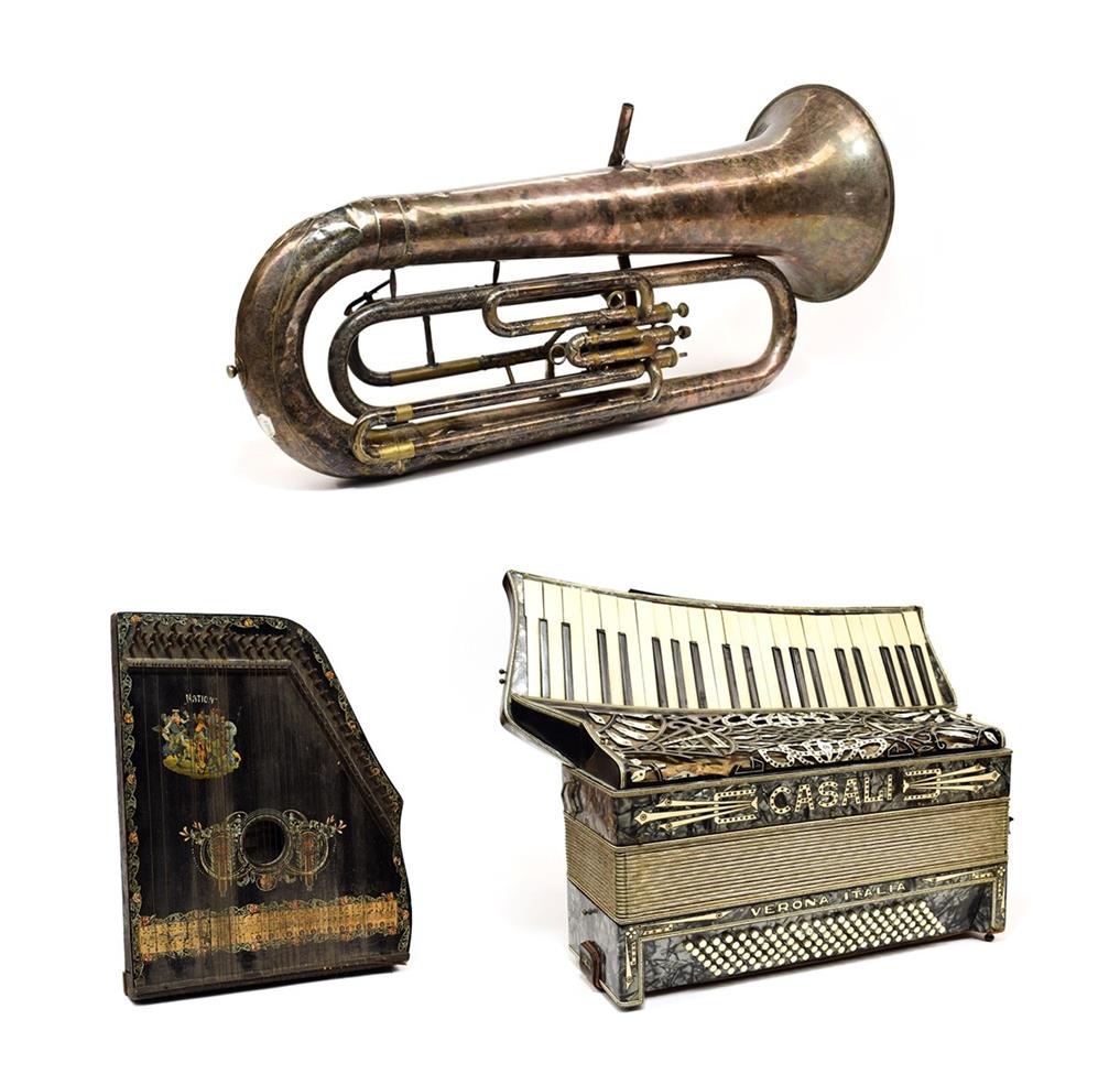 Lot 2070 - F Besson Tuba ''Prototype'' converted from high pitch to low pitch, with mouthpiece; together...