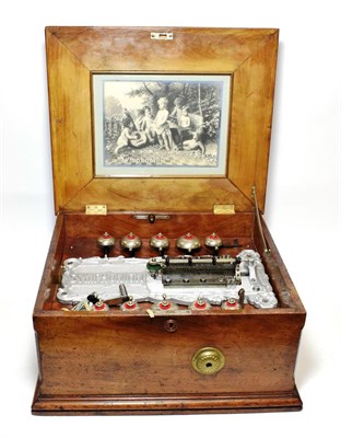 Lot 2079 - A Rare 14 3/4-Inch Symphonion Disc Musical Box, with Ten-Bell Accompaniment, with elaborate and...