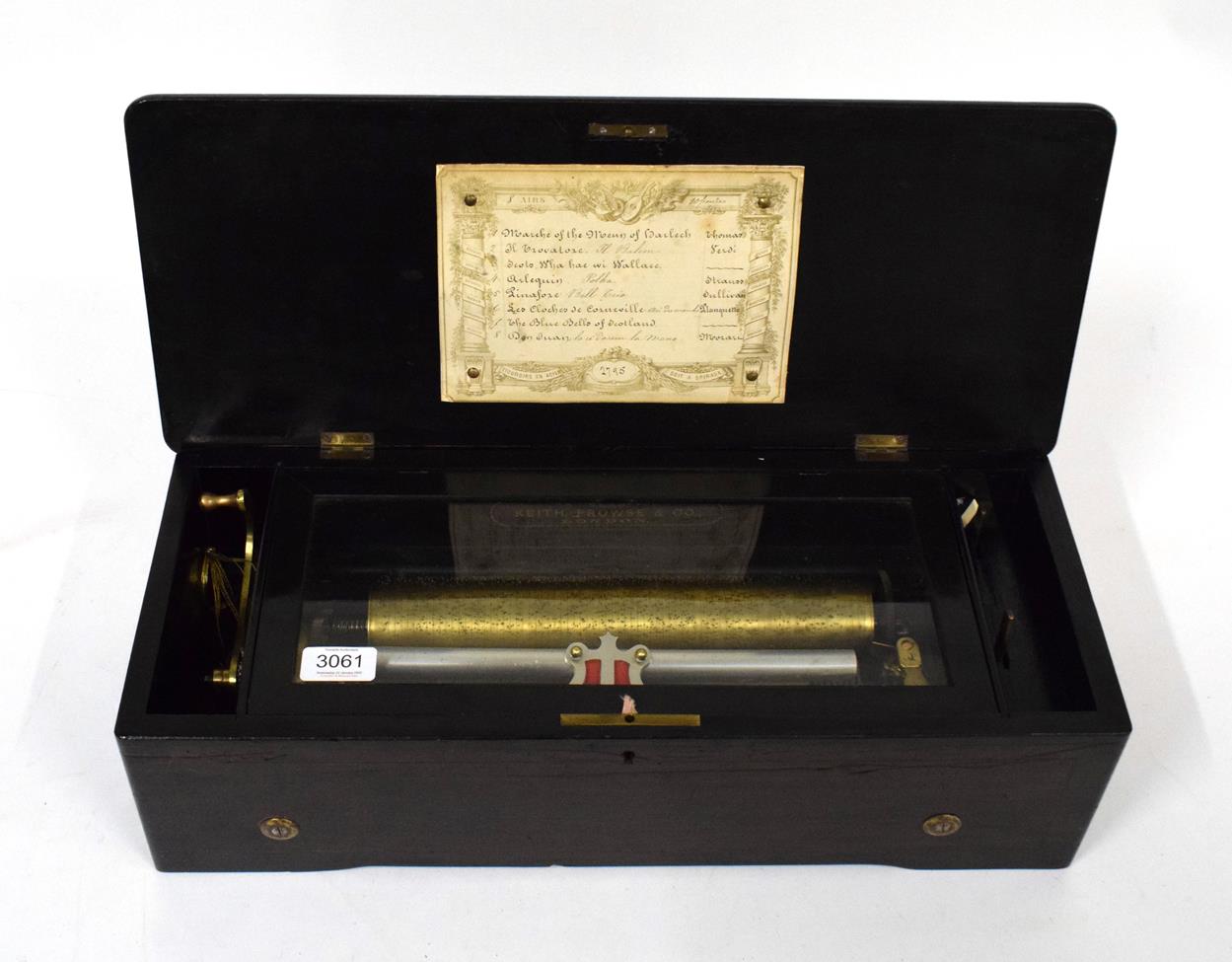 Lot 2079 - A Musical Box Playing Eight Airs, Probably By Paillard Vaucher Et Fils, serial no. 2795,...