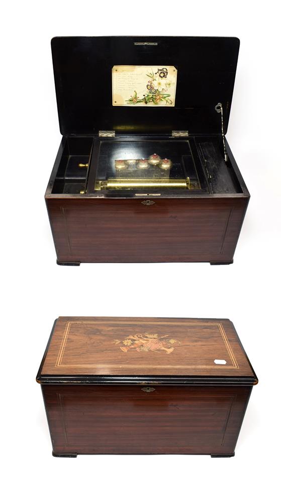 Lot 2080 - A Small Bells-En-Vue Musical Box, Playing Eight Airs, Serial No 21016, with small single-spring...