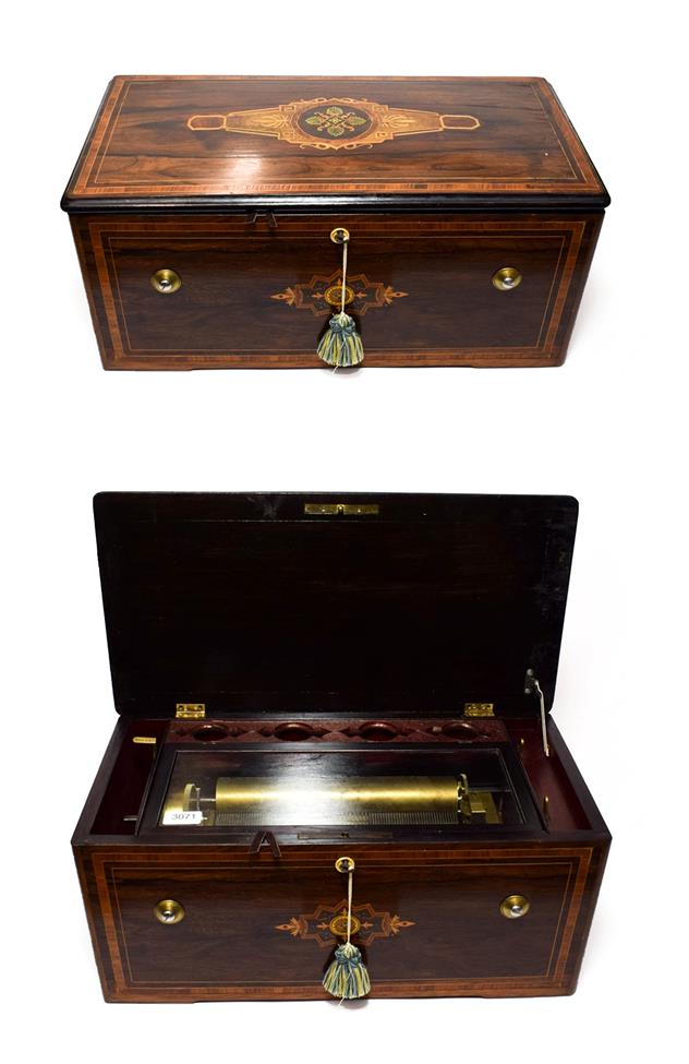 Lot 2080 - A Voix-Celeste Musical Box, Probably By B. A. Bremond, serial no. 10119, playing six airs, with the