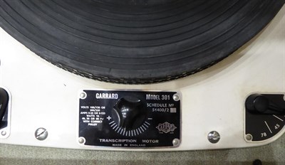 Lot 2085 - Garrard Model 301 Turntable serial number 78163 with plaque 'Made in England' and tone arm...