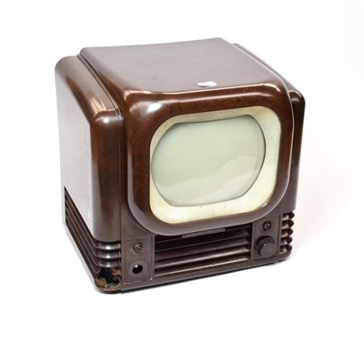 Lot 2089 - A Bush Type TV12B Television Receiver, 1950-1, 405-line, 9-inch screen, white mask, in mottled...