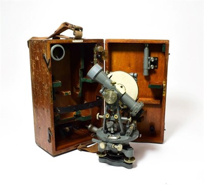 Lot 2092 - Cooke, Troughton And Simms Theodolite no.VO13746, grey lacquered finish, cased with accessories