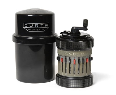 Lot 2093 - Curta Type II Calculator grey barrel, in original plastic case