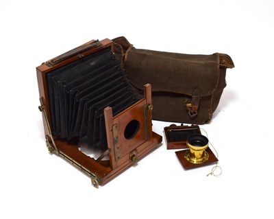 Lot 2131 - Mahogany Plate Camera with Thornton Pickard shutter and unmarked brass lens