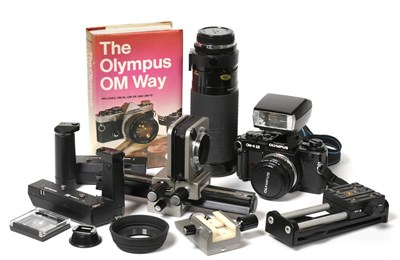 Lot 2139 - Olympus OM4-Ti Camera no.1191727 with Zuiko Auto-S f1.8 50mm lens; Vivitar Series II f5.6-8...