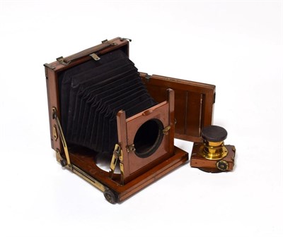 Lot 2141 - Thornton Pickard Imperial Camera with mahogany body, brass fittings, Thornton Pickard shutter...