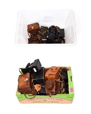 Lot 2143 - Various Cameras a box of assorted examples by Kodak, Agfa, Canon and others including Ica...