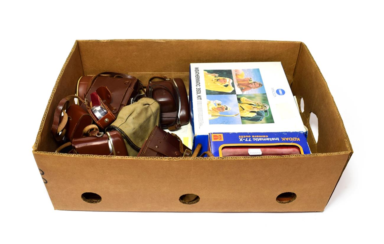Lot 2150 - Various Cameras including Minolta Weathermatic 35DL kit in original box; Ilford Sportsman,...