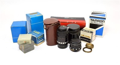 Lot 2154 - Various Lenses Tamron f4.5 85-210mm, Super Travener f2.8 28mm, Super Travener f2.8 135mm,...