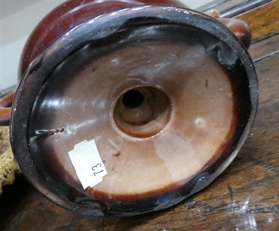 Lot 57 - A Treacle Glaze Cadogan Teapot, circa 1840, of traditional form, indistinct impressed mark,...