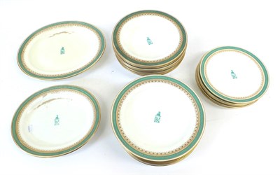 Lot 61 - A Royal Worcester Porcelain Crested Dessert Service, late 19th century, transfer printed in...