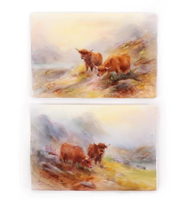 Lot 63 - A Pair of Royal Worcester Porcelain Plaques, painted by Harry Stinton, early 20th century, of...