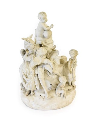 Lot 82 - A Continental Bisque Porcelain Figure Group, possibly Vienna, late 18th/early 19th century, as...