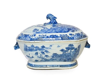 Lot 96 - A Chinese Porcelain Soup Tureen and Cover, Qianlong, of canted rectangular form, painted in...