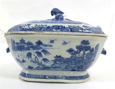 Lot 96 - A Chinese Porcelain Soup Tureen and Cover, Qianlong, of canted rectangular form, painted in...