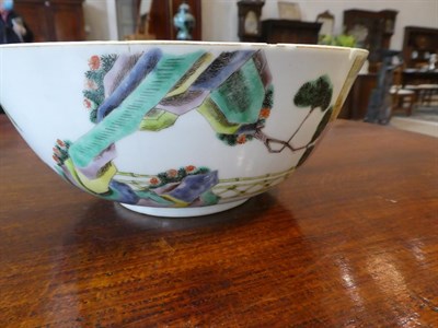 Lot 102 - A Chinese Porcelain Bowl, 19th century, painted in famille verte enamels with mothers and...