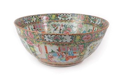 Lot 110 - A Cantonese Porcelain Punch Bowl, mid 19th century, typically painted in famille rose enamels...
