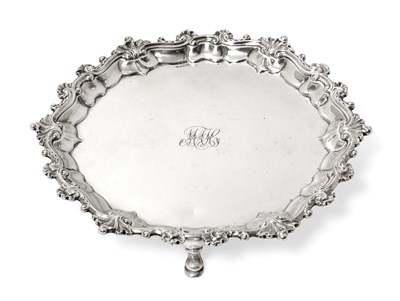 Lot 167 - A George IV Silver Salver, by William Bateman, London, 1825, shaped circular and on three pad feet
