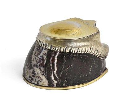 Lot 168 - A William IV Silver-Gilt Mounted Hardstone Inkwell, by Paul Storr, London, 1832, the hardstone body