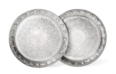 Lot 171 - A Pair of Victorian Scottish Silver Salvers, by Edward and Sons, Glasgow, 1874, One Lacking...