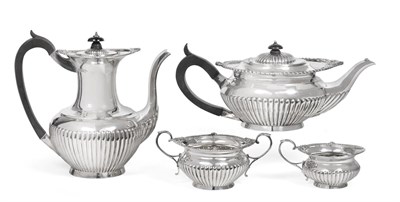 Lot 172 - A Four-Piece Victorian and Edward VII Silver Tea and Coffee-Service, The Teapot by William...