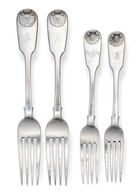 Lot 177 - A Set of Twelve Victorian Silver Table-Forks and Twelve Dessert-Forks, by Samuel Smily, London,...