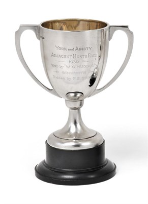 Lot 185 - A George VI Silver Trophy-Cup, by Walker and Hall, Sheffield, 1938, the bowl tapering and on...