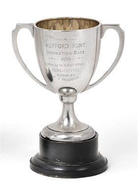 Lot 186 - A George VI Silver Trophy-Cup, by Walker and Hall, Sheffield, 1938, the bowl tapering and on...